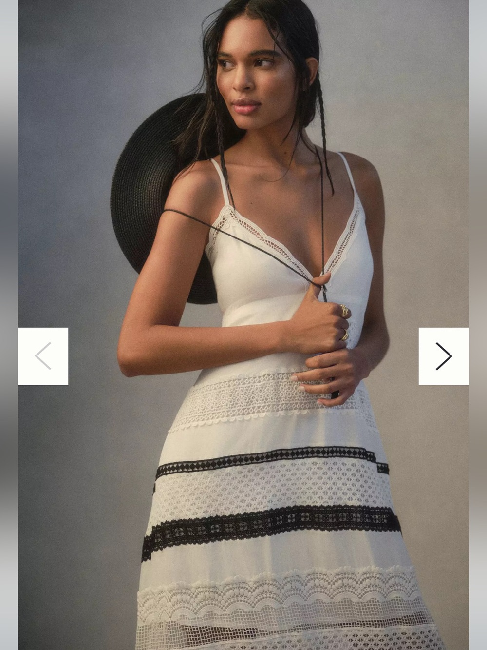 NWT Anthropologie Sleeveless V-Neck Lace Midi Dress